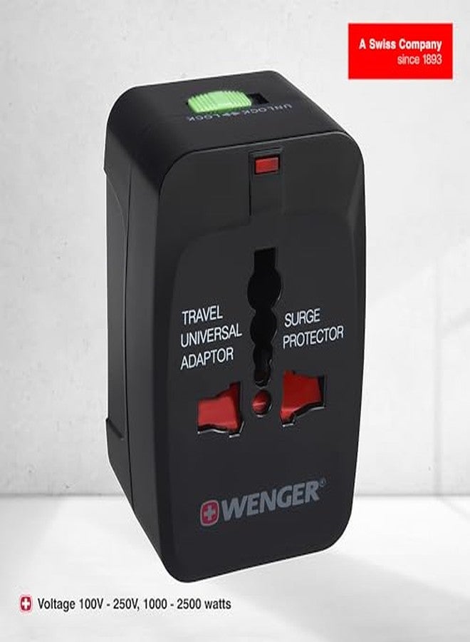 Wenger Universal Travel Adapter for Global Travel, Black, Blend of Style & Function, Swiss Designed (604551) - Image 2